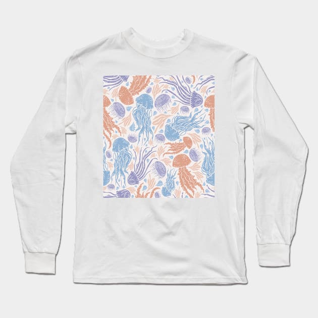 Jellyfish Galore Design Long Sleeve T-Shirt by AnnelieseHar